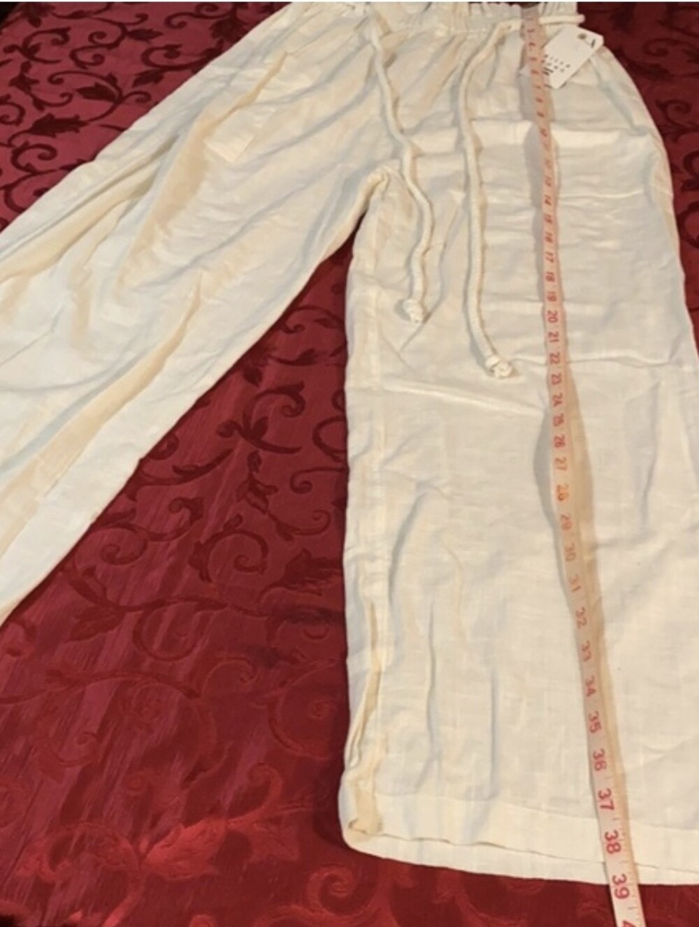 Billabong | Cream Drawstring Linen Pants - Picture 7 of 8
